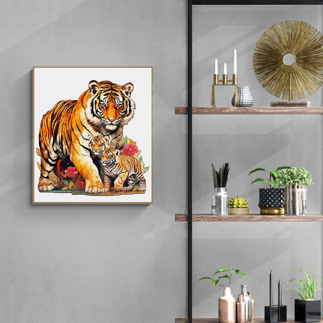 Tiger Family-2 Wooden Jigsaw Puzzle-Woodbests