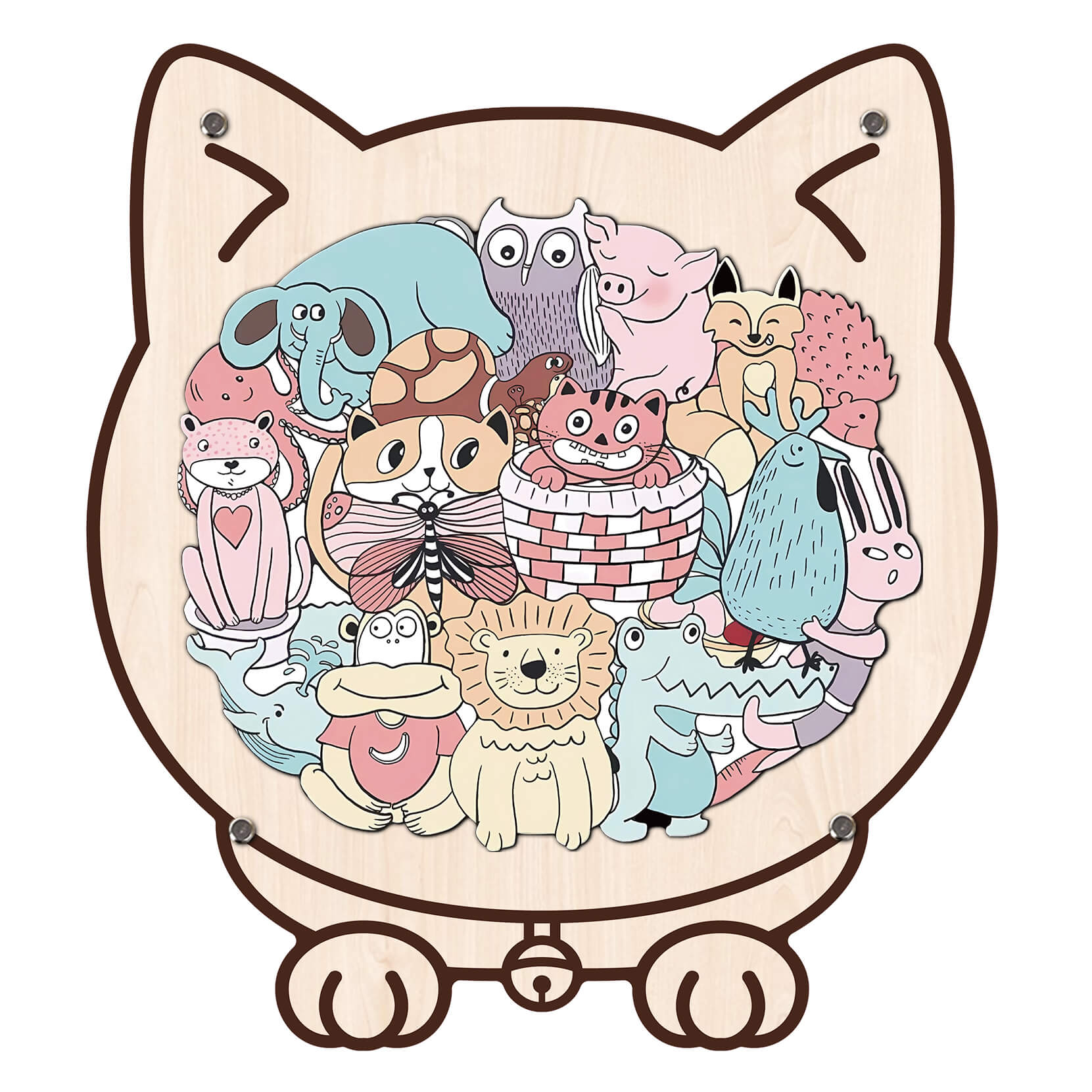 Puzzle en bois en forme d'animal mignon pour bébé