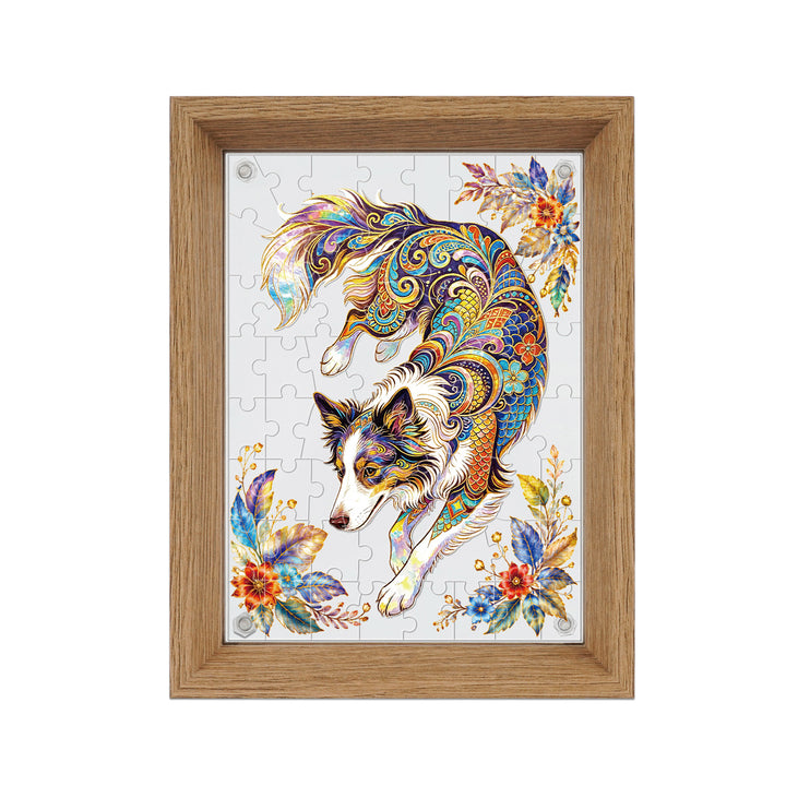 Double Sided Acrylic Jigsaw - Kaleidoscopic Puppy