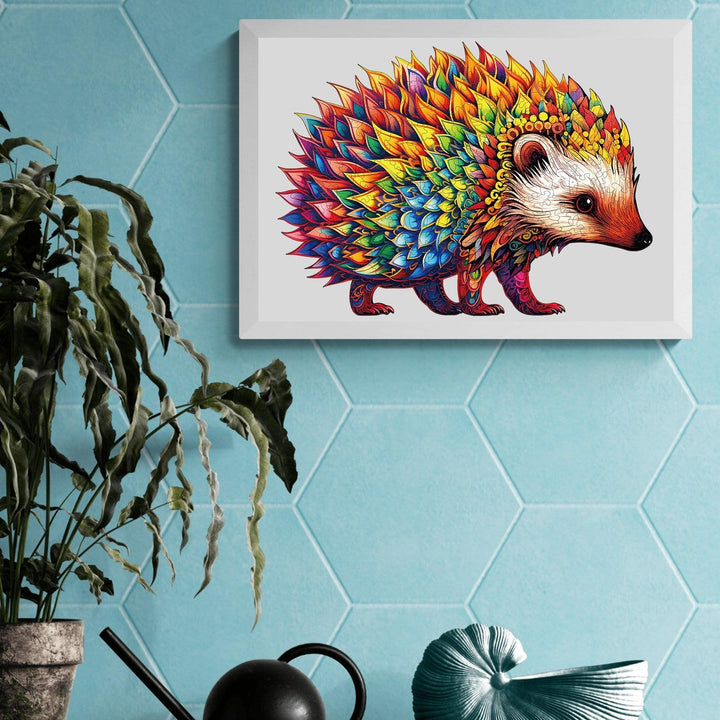 Cute Hedgehog Wooden Jigsaw Puzzle-Woodbests