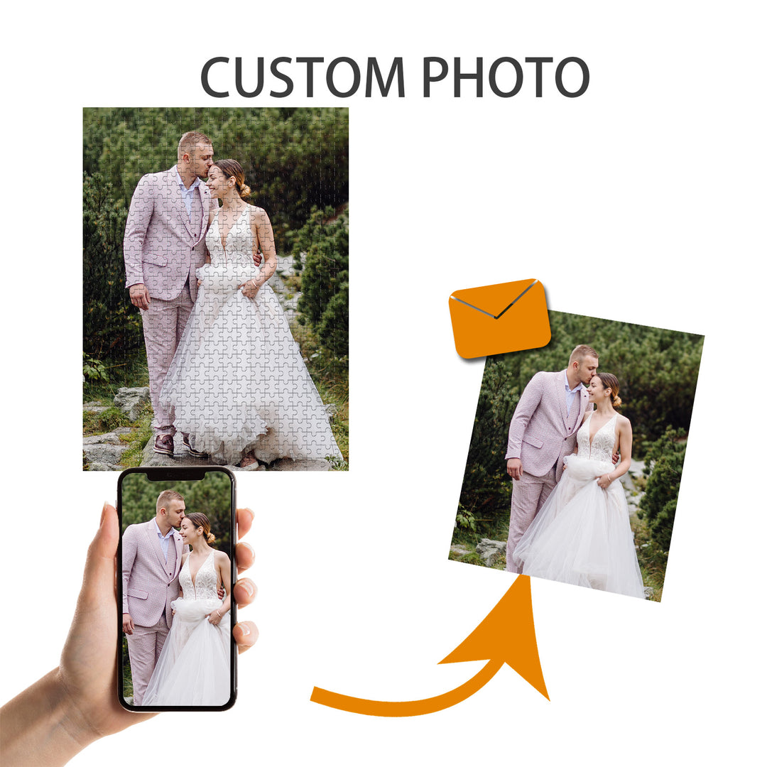 500/1000 Pieces Personalized Wedding & Anniversary Photo Puzzles - By Woodbests