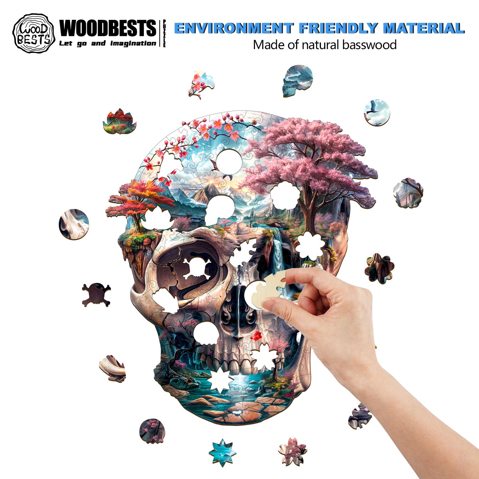 The skull's new life Wooden Jigsaw Puzzle