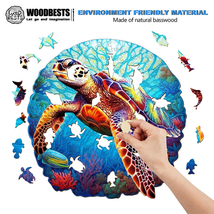 Deep Sea Turtles -2 Wooden Jigsaw Puzzle