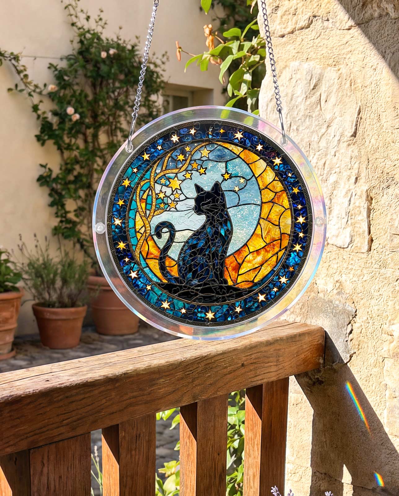 Attrape-soleil puzzle en acrylique - Le chat de Séléné