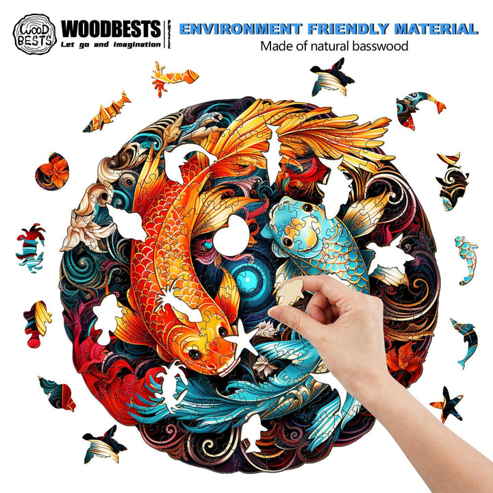 Yin Yang Fish 1 Wooden Jigsaw Puzzle-Woodbests