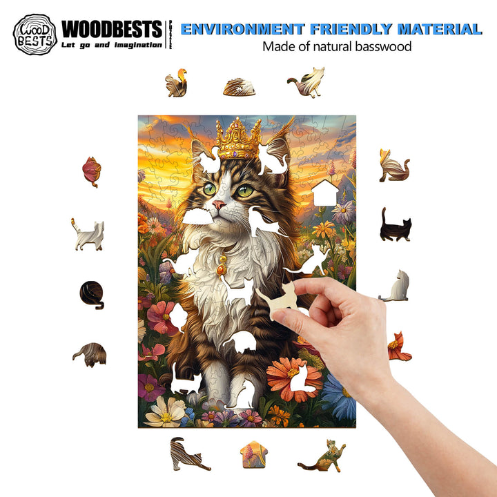 Elegant Cat Wooden Jigsaw Puzzle - Woodbests