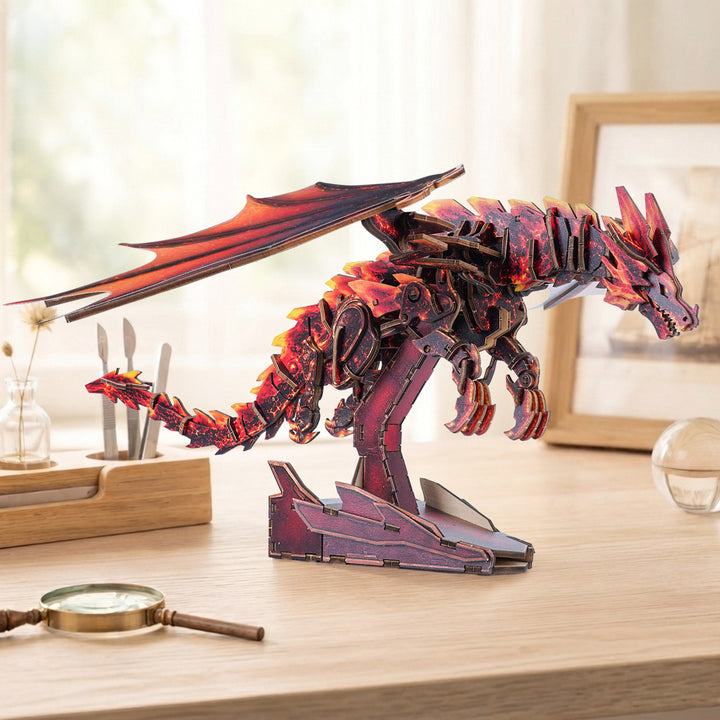 3D Wooden Mechanical Kit - Crimson Flame Dragon