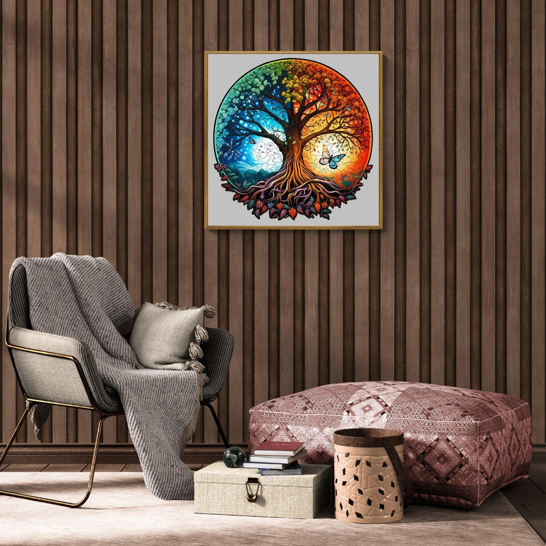 Yin Yang Tree Of Life 7 Wooden Jigsaw Puzzle-Woodbests