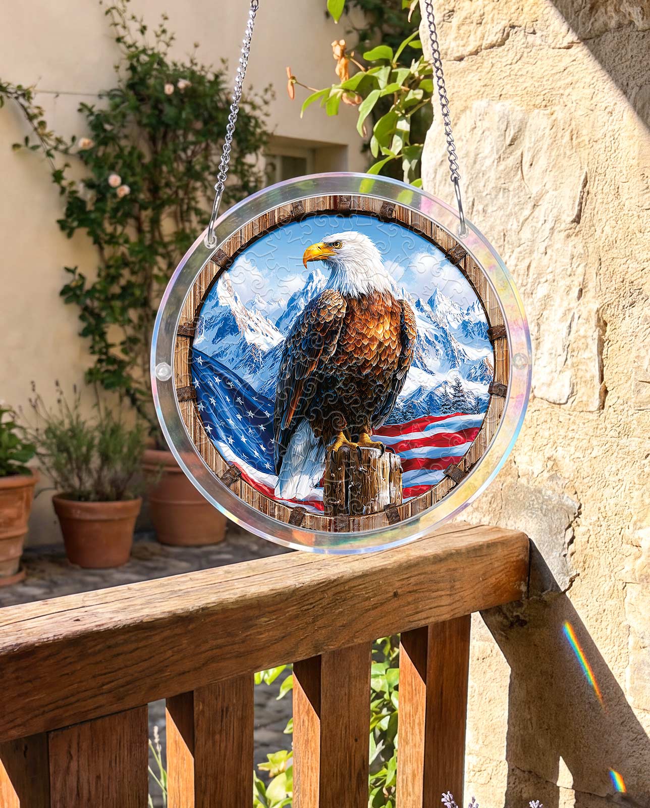 Attrape-soleil puzzle en acrylique - Ailes de liberté