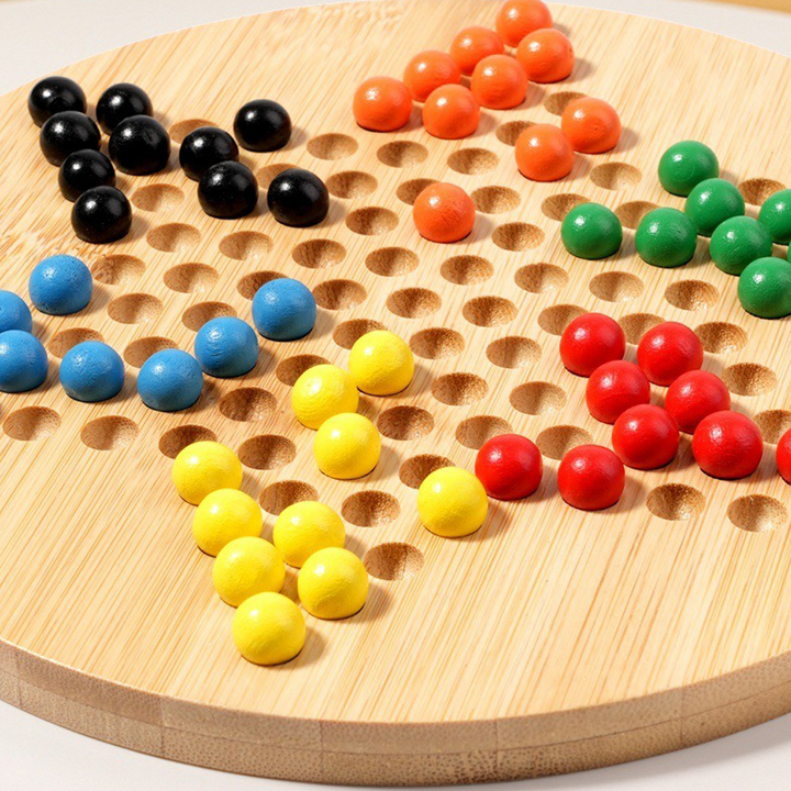 Wooden Parent-Child Interactive Checkers Board Game
