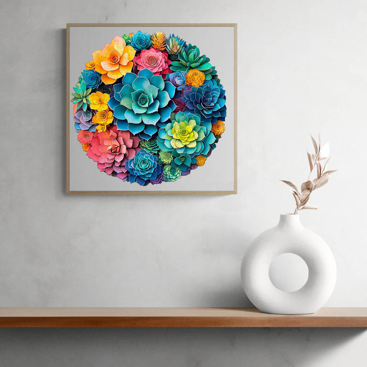 3D Paper Succulent Wooden Jigsaw Puzzle - Woodbests