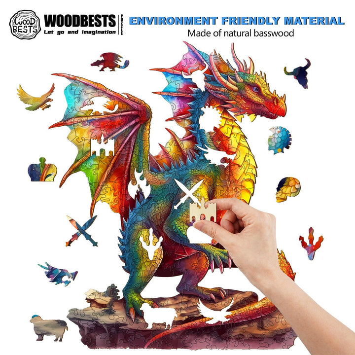 Colorful Dragon 2 Wooden Jigsaw Puzzle-Woodbests