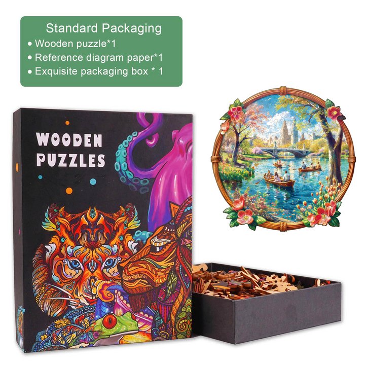 Lake View In Spring  Wooden Jigsaw Puzzle