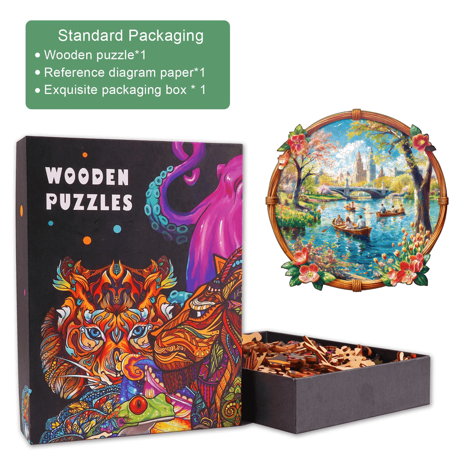 Puzzle en bois Vue du lac au printemps