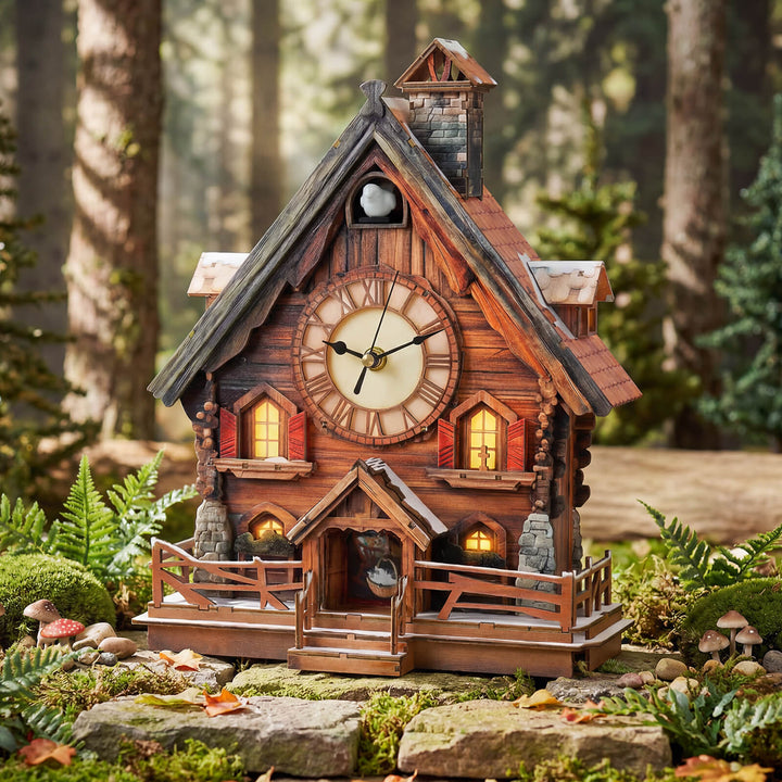 Cuckoo Chiming Swiss Chalet – DIY Wood Clock, 3D Puzzle Kit