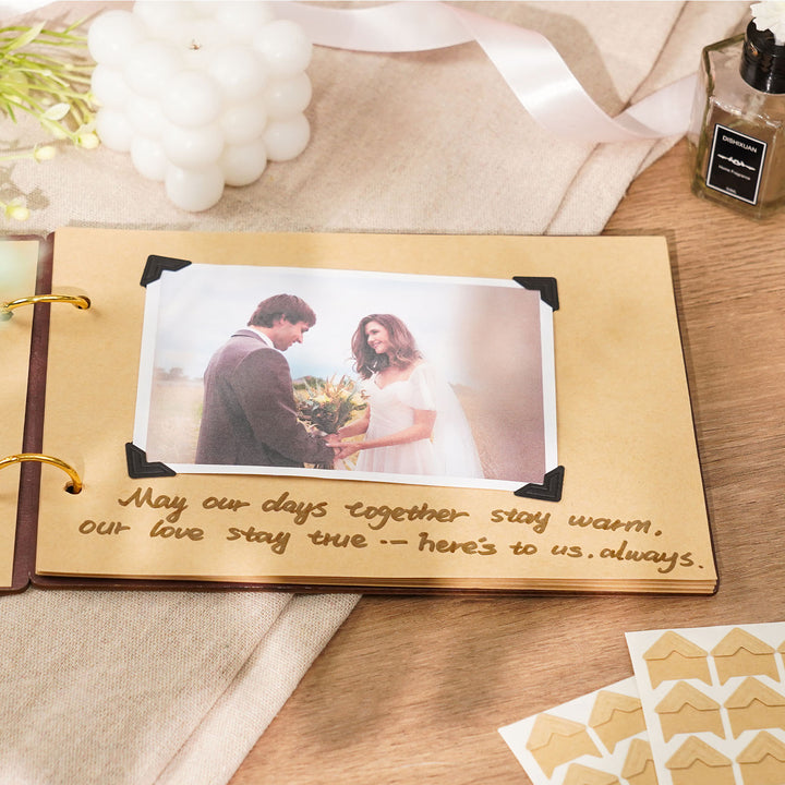 Wedding Wooden Carved Photo Album - Personalized Gift