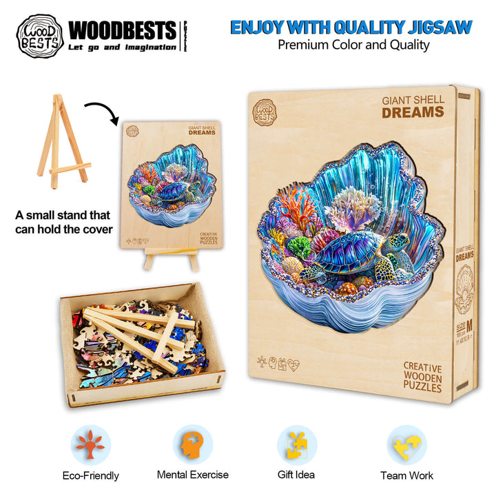 3D Giant Shell Dreams Wooden Jigsaw Puzzle - Woodbests