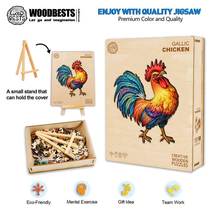 Gallic Chicken Wooden Jigsaw Puzzle