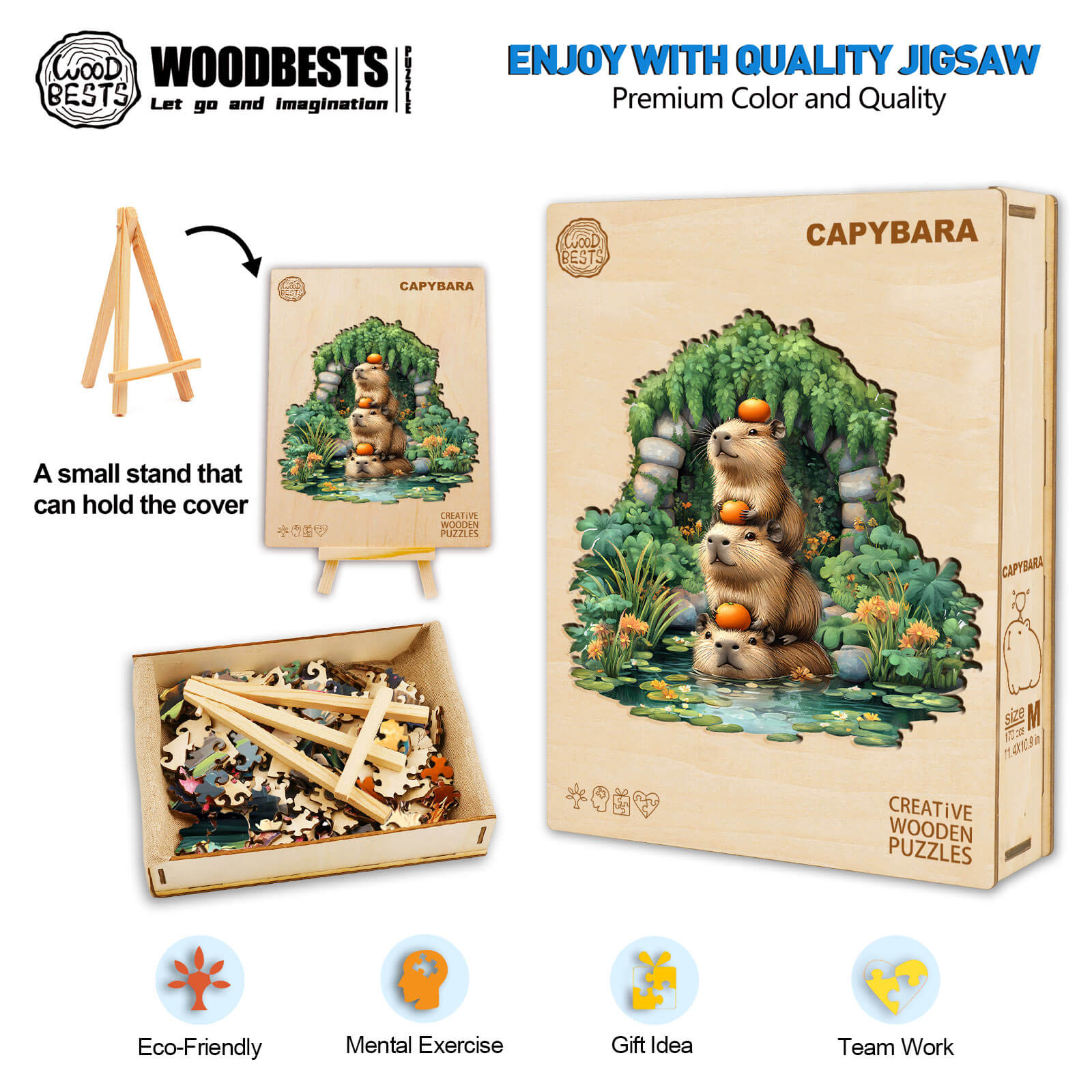 Capybara Wooden Jigsaw Puzzle