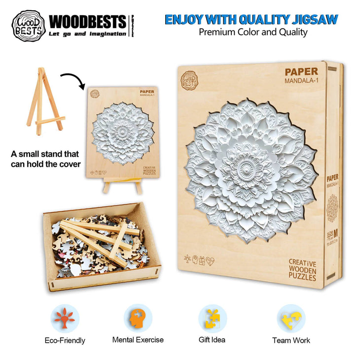 3D Paper Mandala-1 Wooden Jigsaw Puzzle