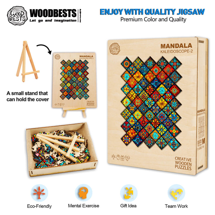 Mandala Kaleidoscope-2 Wooden Jigsaw Puzzle