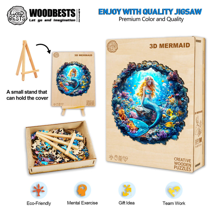 3D Mermaid Wooden Jigsaw Puzzle