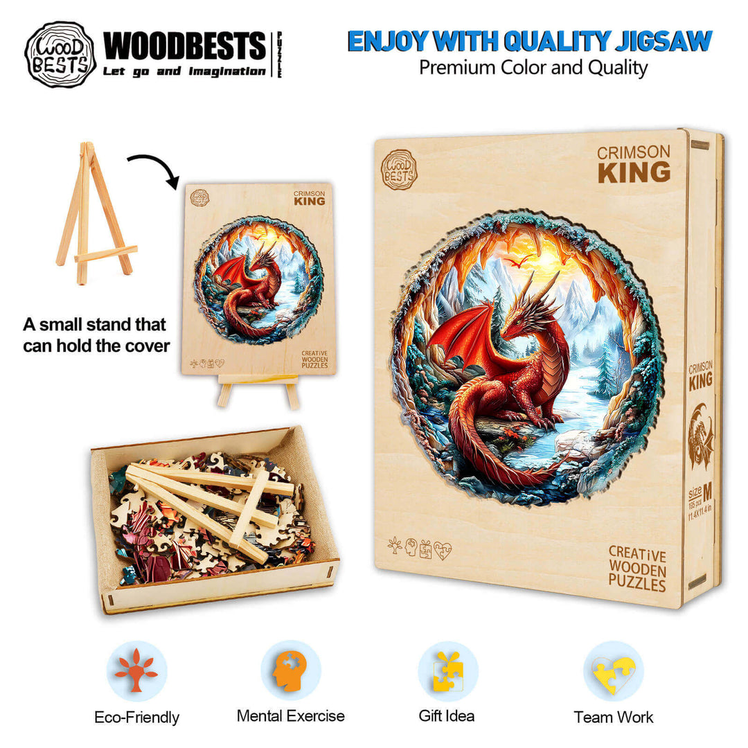 3D Crimson King Wooden Jigsaw Puzzle - Woodbests