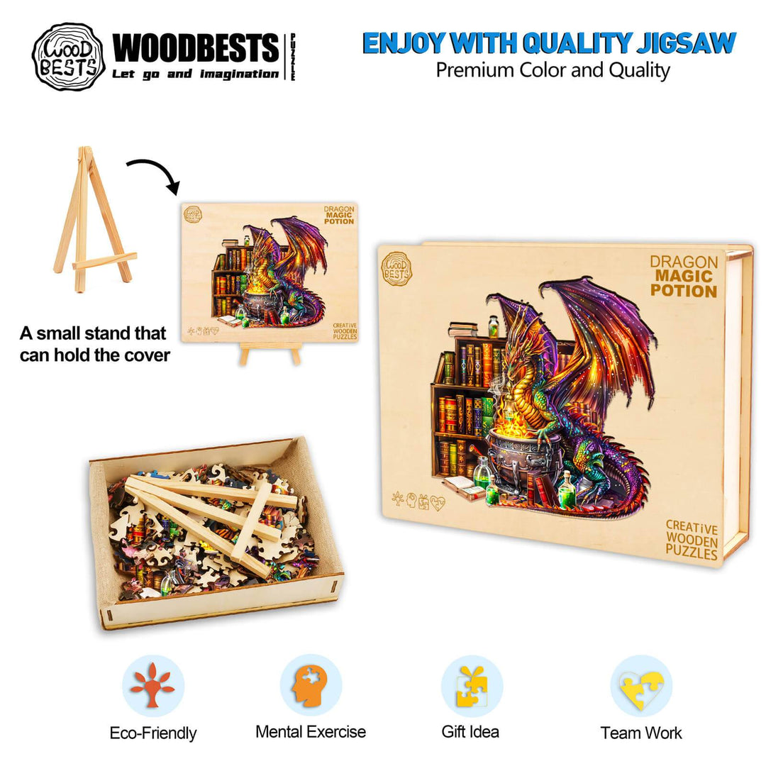 Dragon Magic Potion Wooden Jigsaw Puzzle