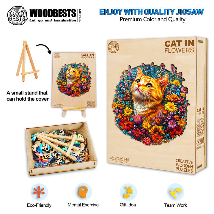 Puzzle en bois Dreamy Tabby Cat-3