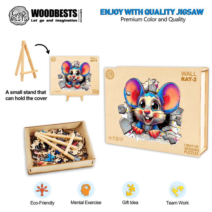 Wall Rat-2 Wooden Jigsaw Puzzle