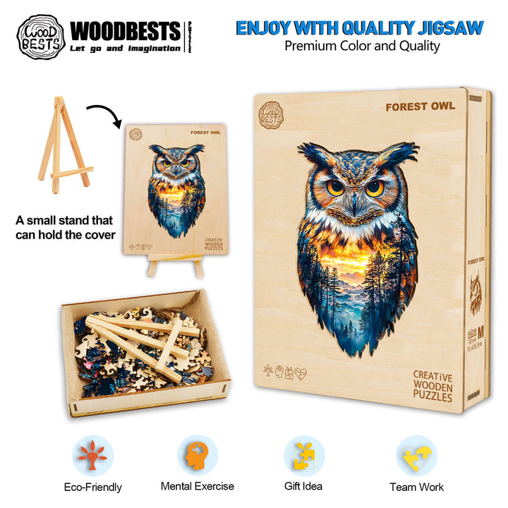 Forest Owl Wooden Jigsaw Puzzle - By Woodbests