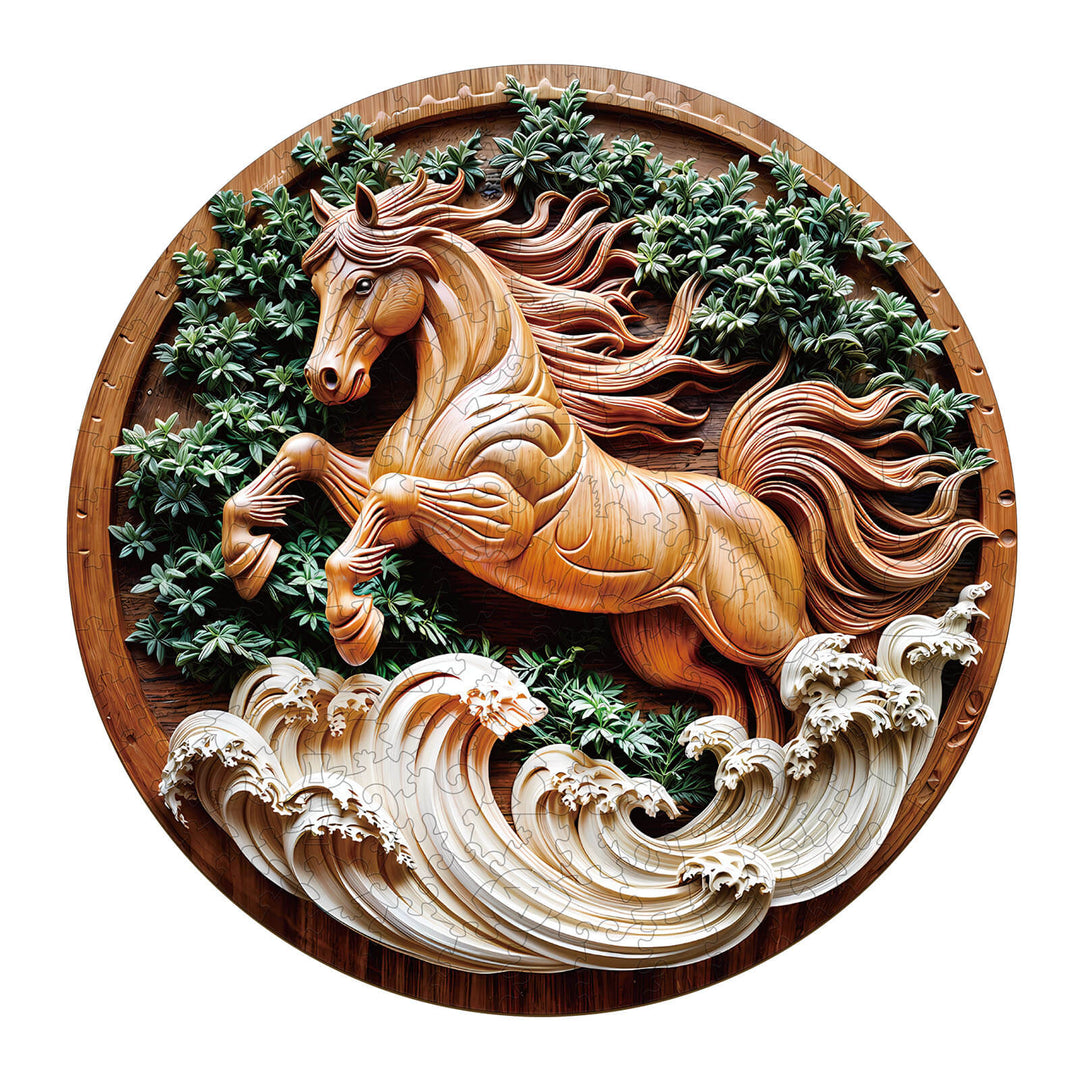 3D Horse-2 Wooden Jigsaw Puzzle