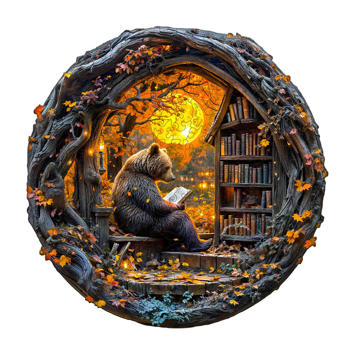 Reading bear Wooden Jigsaw Puzzle