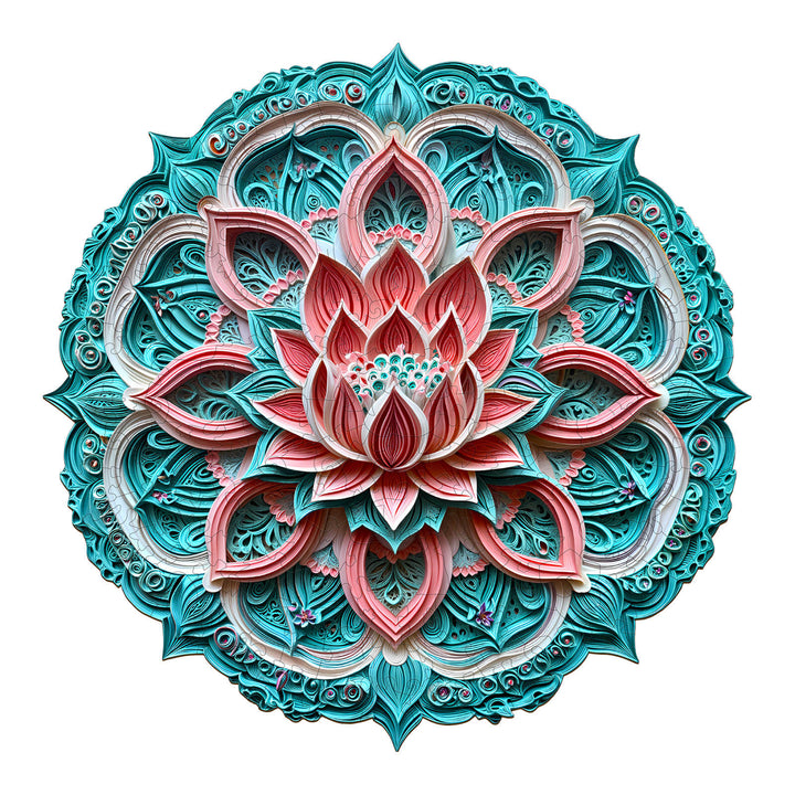 3D Mandala Lotus-2 Wooden Jigsaw Puzzle - Woodbests