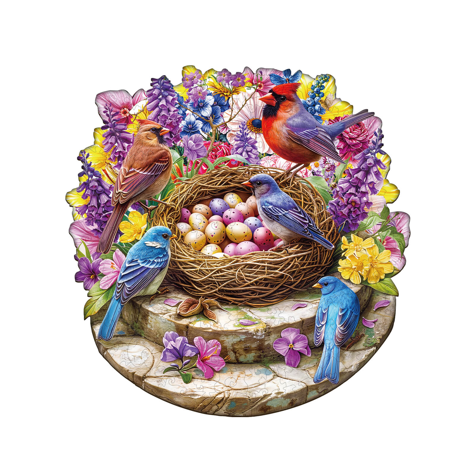 Puzzle en bois Jardin de fleurs d'œuf