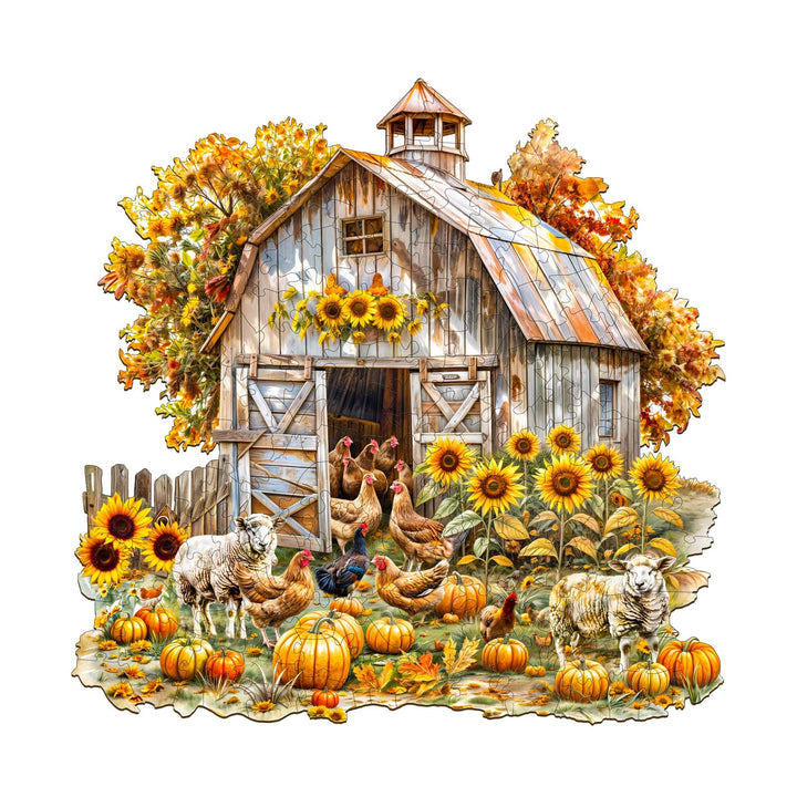 Autumn Farm Wooden Jigsaw Puzzle