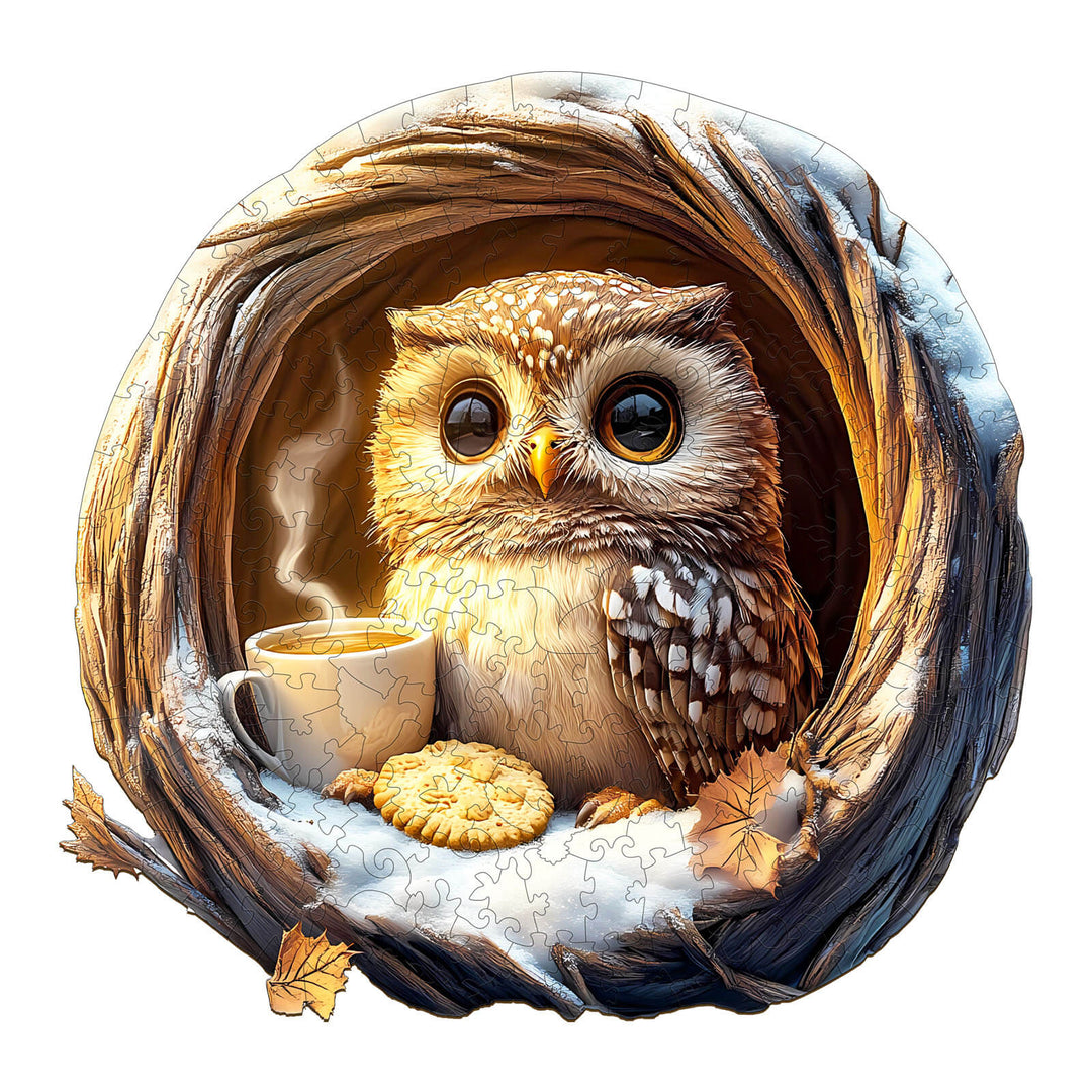 3D Cave Cute Owl Wooden Jigsaw Puzzle