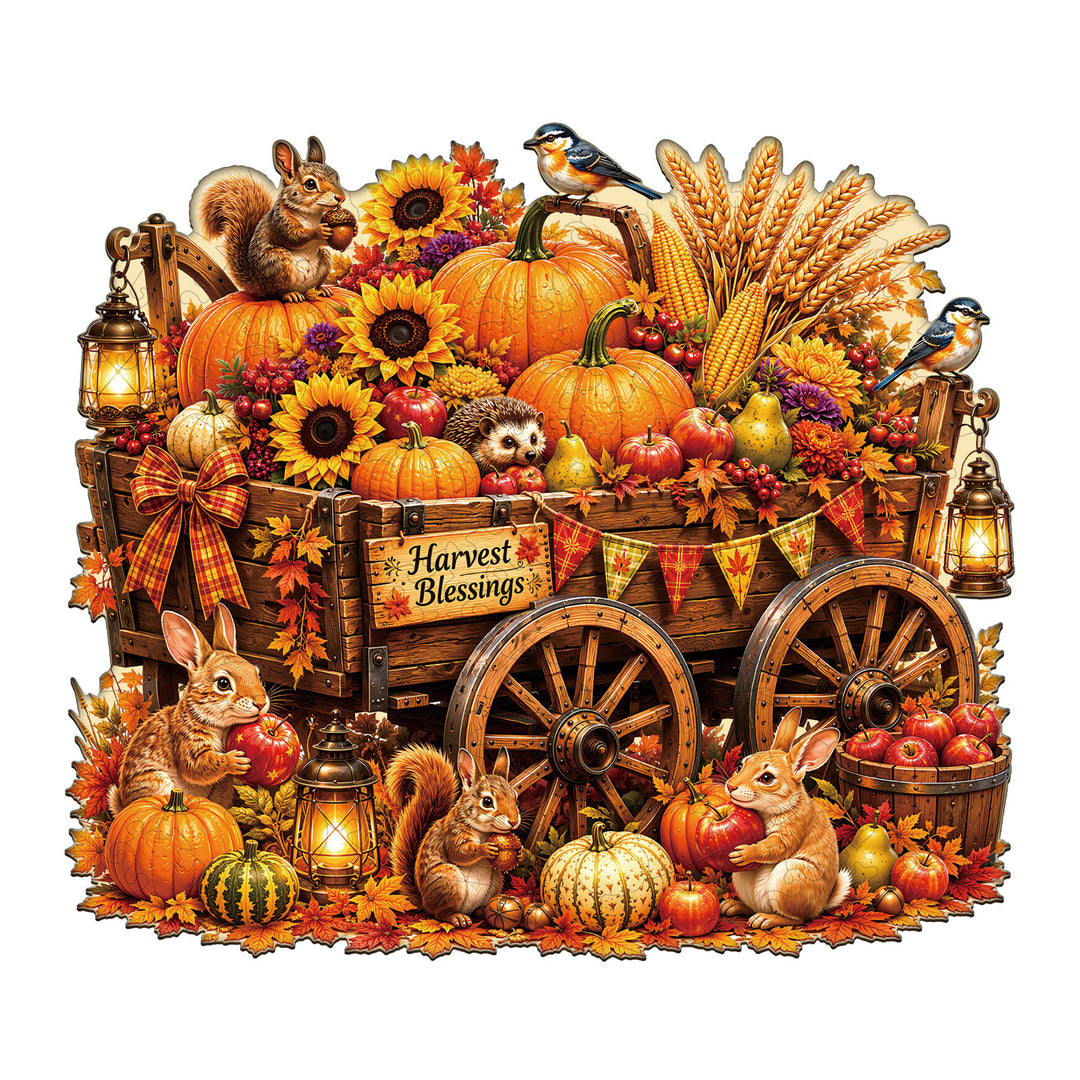 Harvest Wagon Wooden Jigsaw Puzzle
