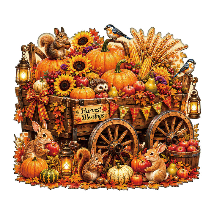 Harvest Wagon Wooden Jigsaw Puzzle