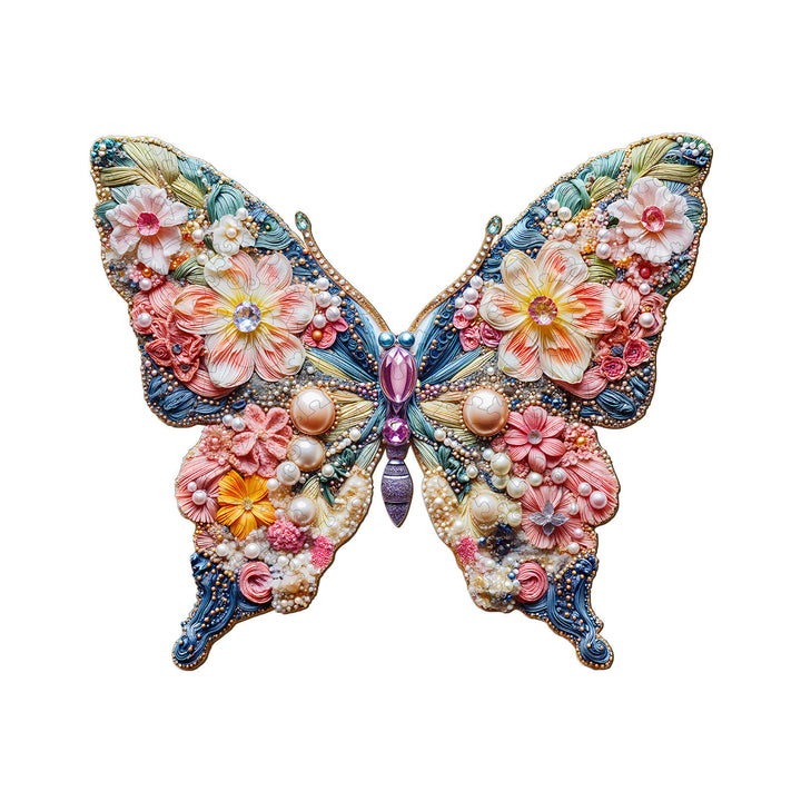 Jewelry Butterfly Wooden Jigsaw Puzzle