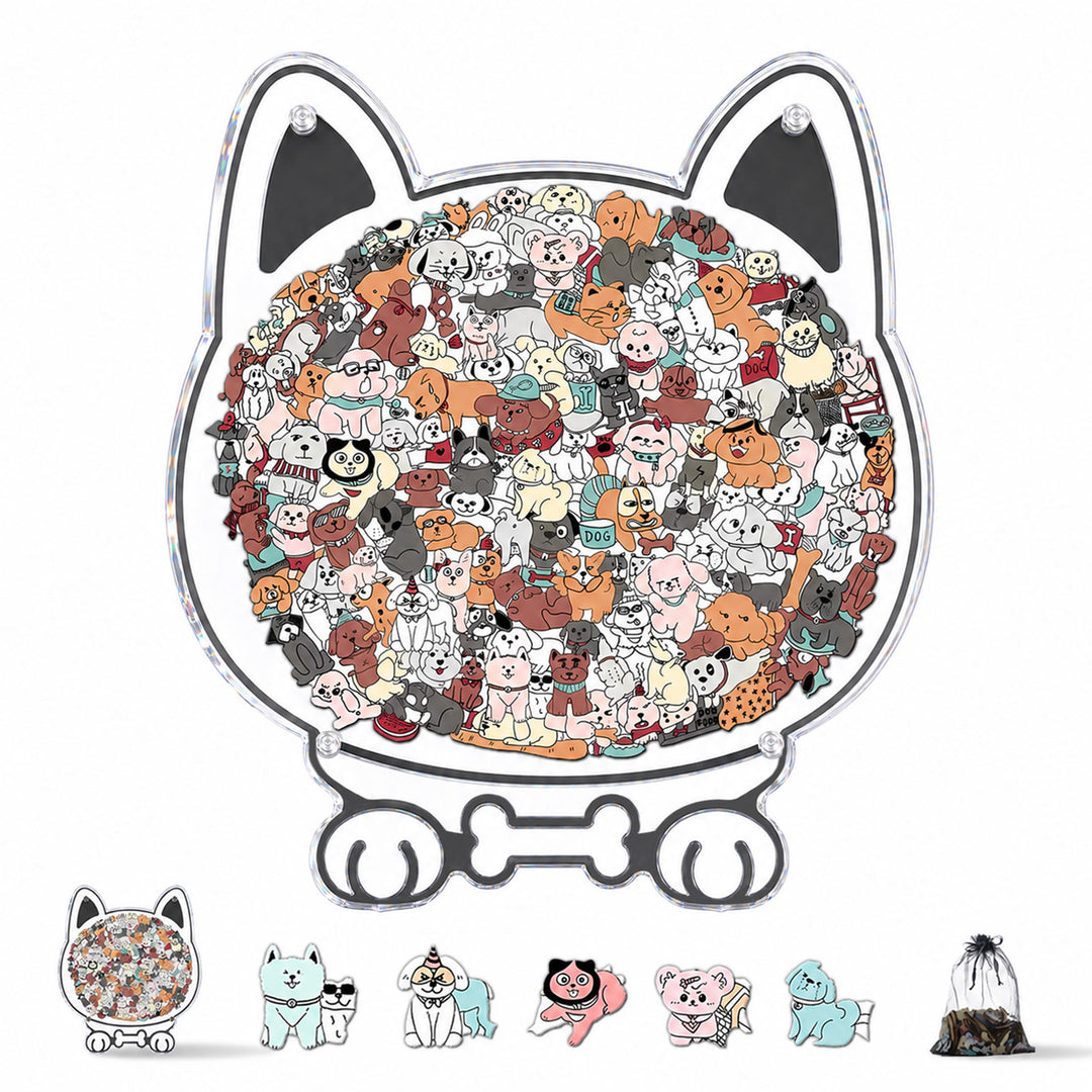 Acrylic Jigsaw Puzzle Suncatcher - Puppy Party