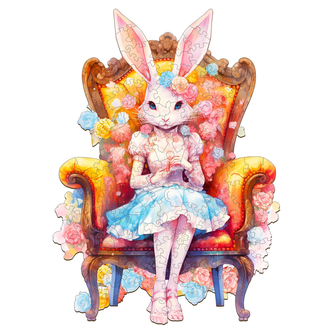 Miss Rabbit Wooden Jigsaw Puzzle-Woodbests