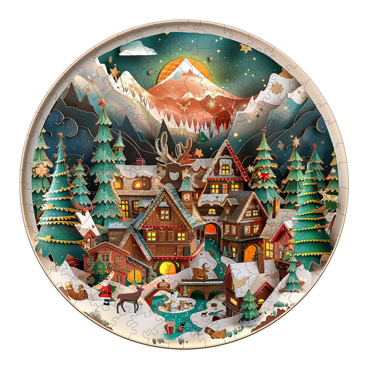 3D Christmas Town Wooden Jigsaw Puzzle