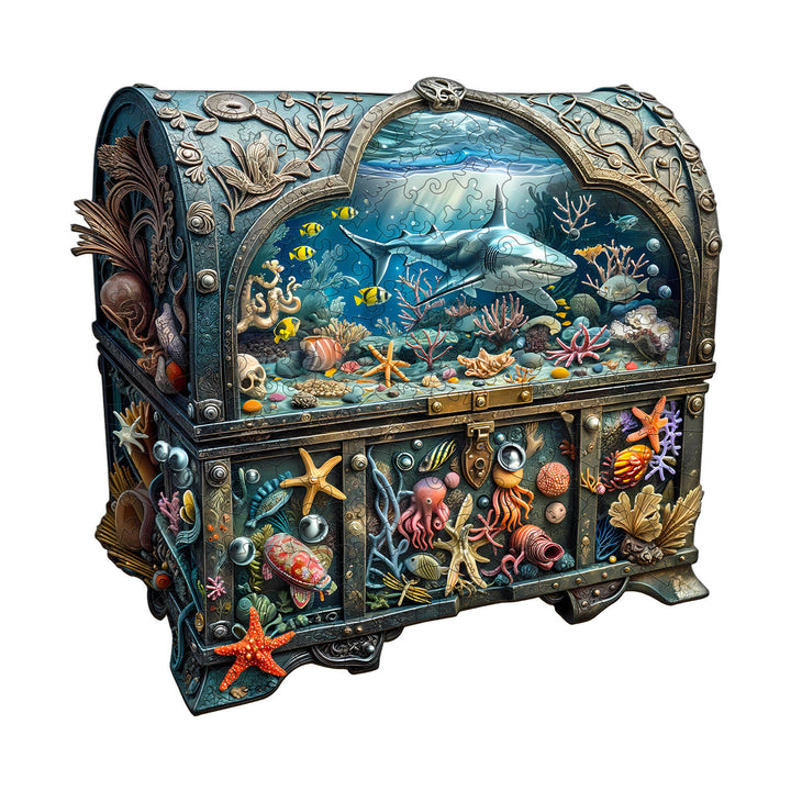 3D Treasure Chest Ocean-2 Wooden Jigsaw Puzzle