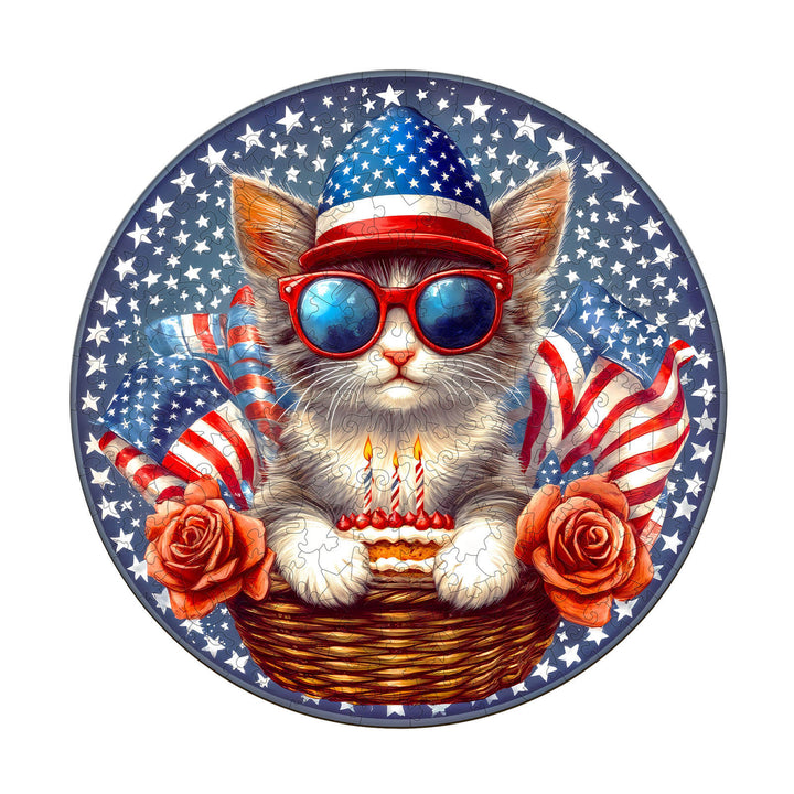 Stars and cats Wooden Jigsaw Puzzle