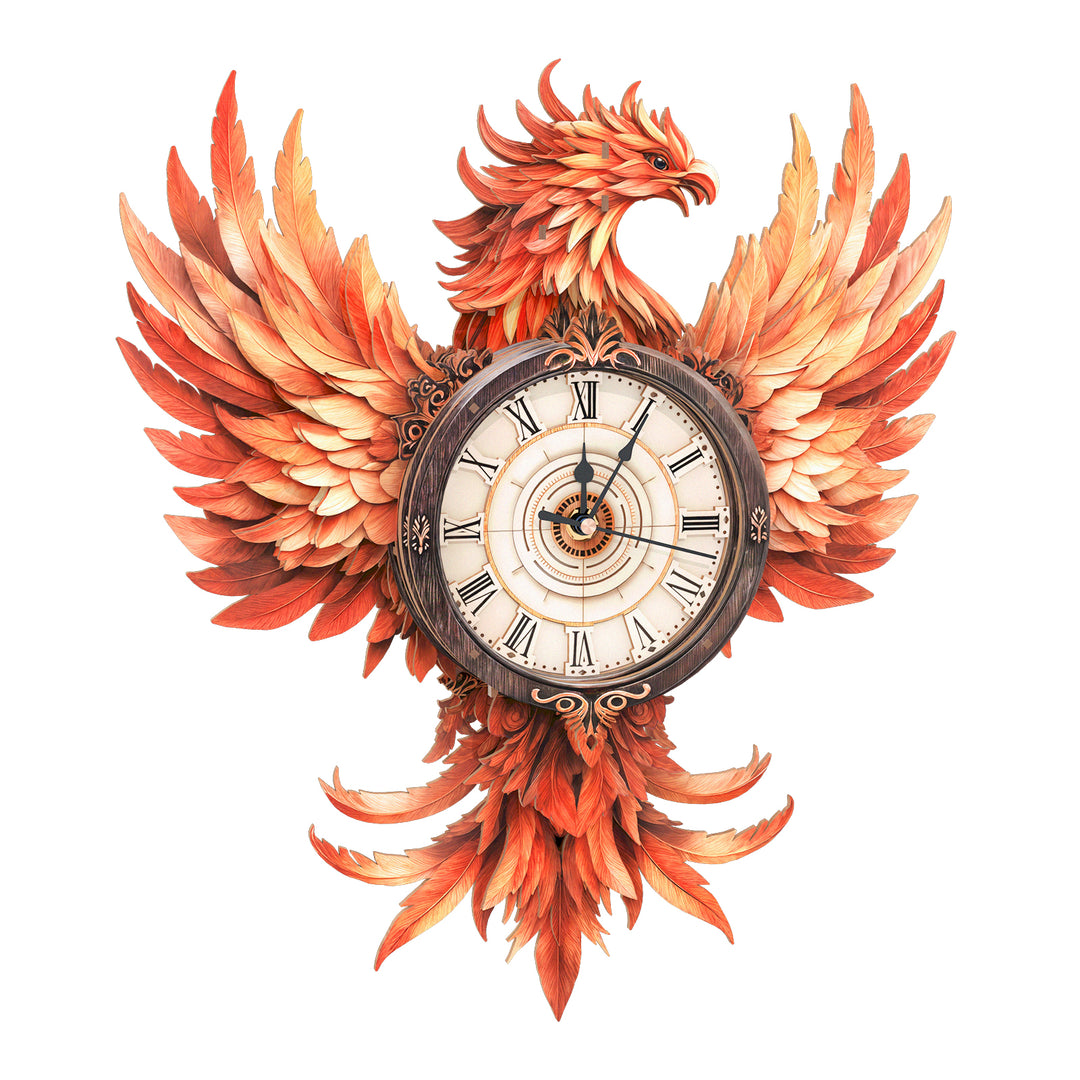 Fire Phoenix – DIY Wooden Clock, 3D Puzzle Craft Kit