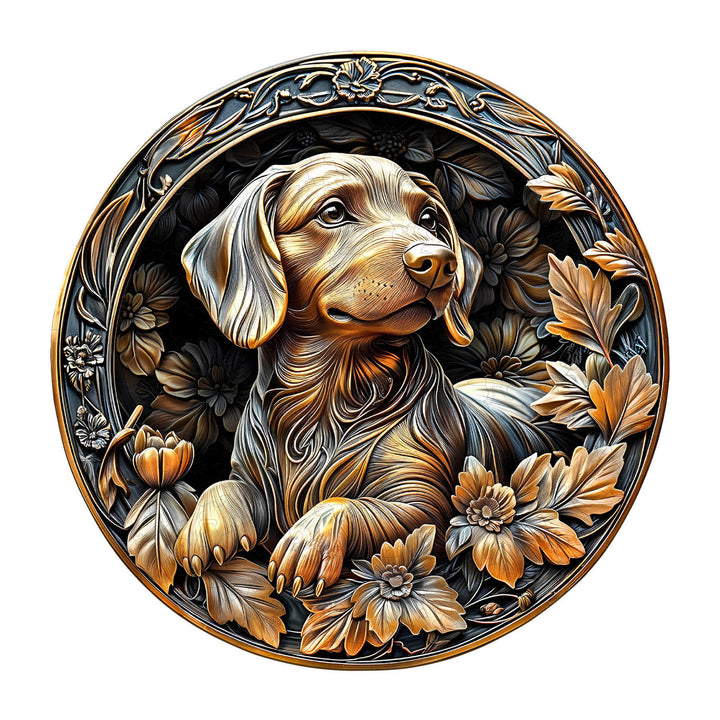 3D Metal Dachshund Wooden Jigsaw Puzzle