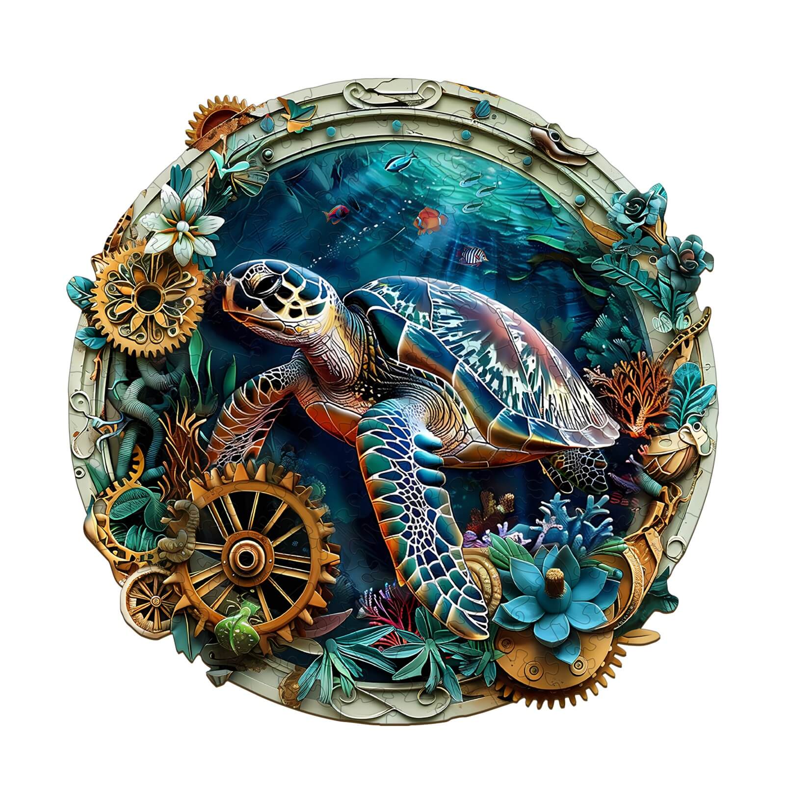 WOODBESTS | Embossed Turtle Wooden Puzzle – Woodbests