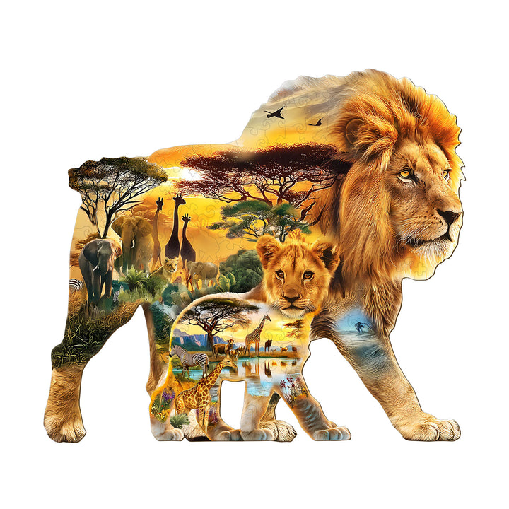 African lions Wooden Jigsaw Puzzle