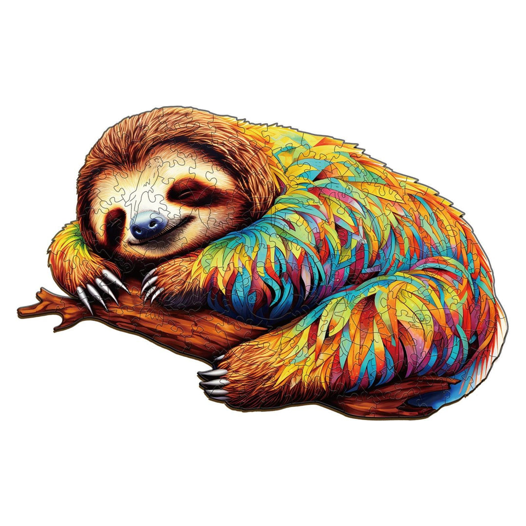 Sloth Leisurely Wooden Jigsaw Puzzle-Woodbests